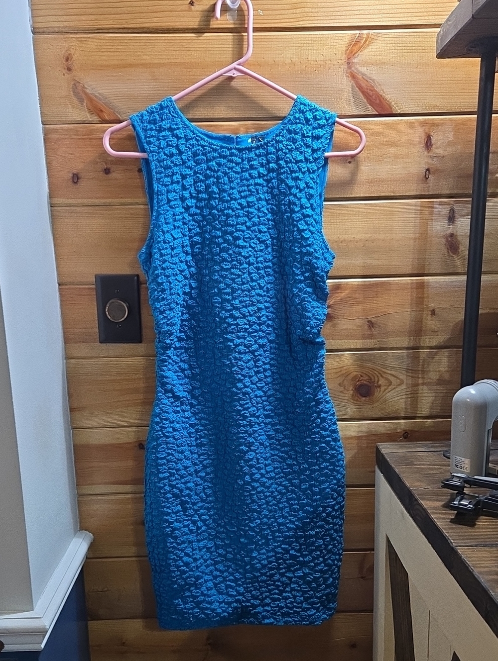 NWT Anthropologie Blue Shift Textured Midi Dress, Show Your Curves.